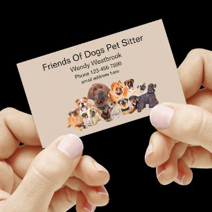 Cartes de visite d'entreprise de garde d'animaux t