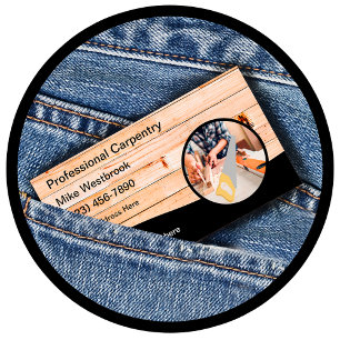 Cartes de visite d'entreprise de menuisier cool de