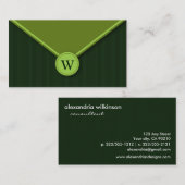Cartes de visite d'enveloppes élégantes de monogra (Devant / Derrière)