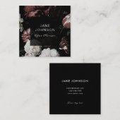 Cartes de visite déprimés floraux foncés blancs (Devant / Derrière)