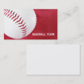 Cartes de visite d'équipe de baseball (Devant / Derrière)