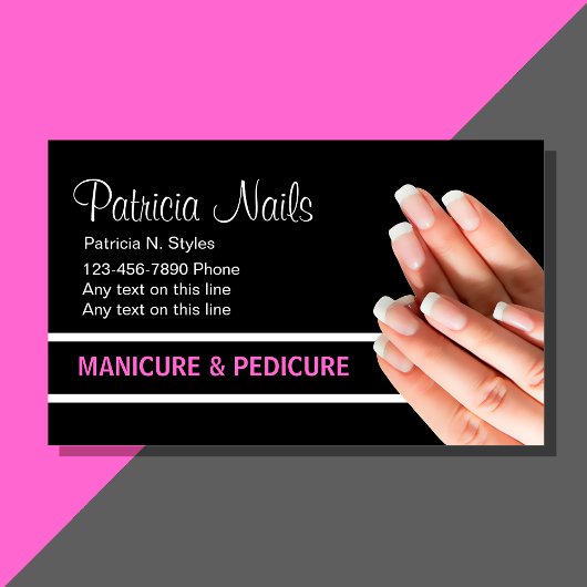 Cartes de visite des clous de beauté