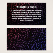 Cartes de visite des droits Weingarten (Devant & derrière)