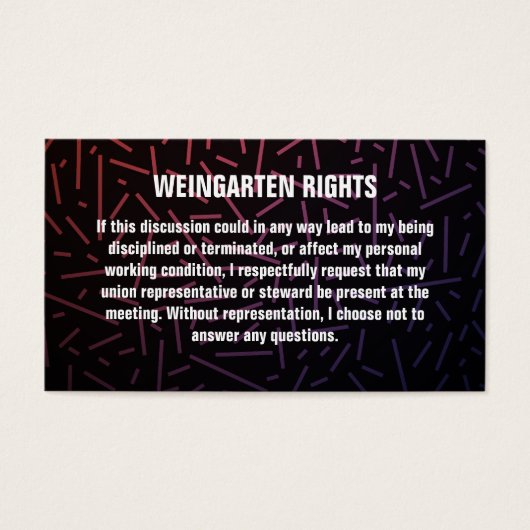 Cartes de visite des droits Weingarten (Devant)