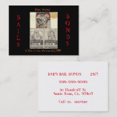 Cartes de visite des obligations de cautionnement (Devant / Derrière)