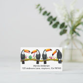 Cartes de visite des oiseaux tropicaux de Toucan (Debout devant)