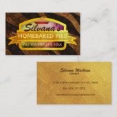 Cartes de visite des "pies cuites à la maison" (Devant / Derrière)