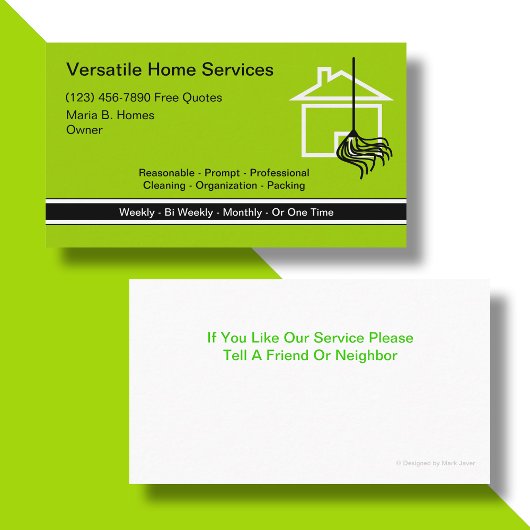 Cartes de visite des services à domicile