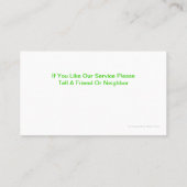 Cartes de visite des services à domicile (Dos)