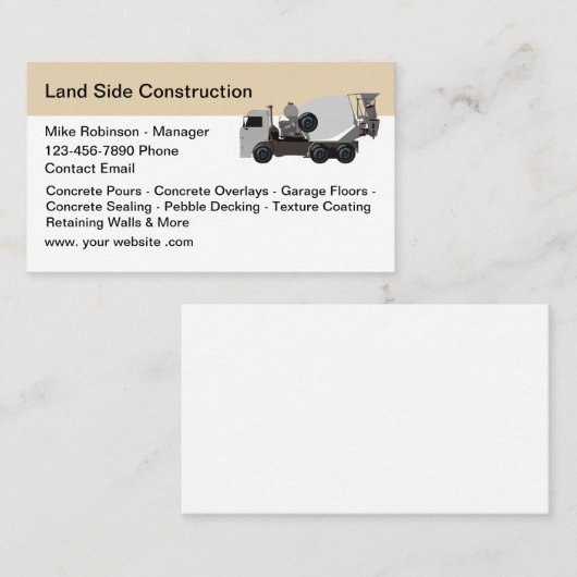 Cartes de visite des services de construction en b (Devant / Derrière)