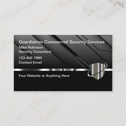 Cartes de visite des services de sécurité commerci (Devant)