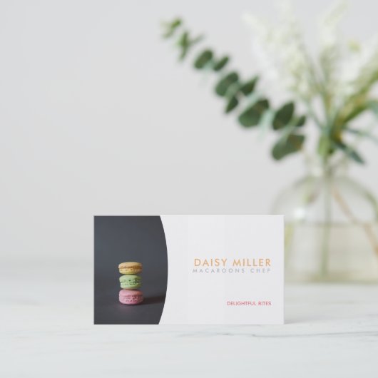 Cartes de visite des Slogans de Macarons (Debout devant)