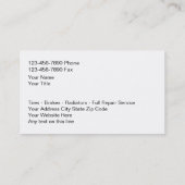 Cartes de visite des véhicules à moteur (Dos)