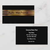 Cartes de visite des véhicules à moteur (Devant / Derrière)