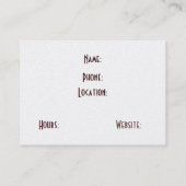 Cartes de visite des véhicules à moteur de roues (Dos)