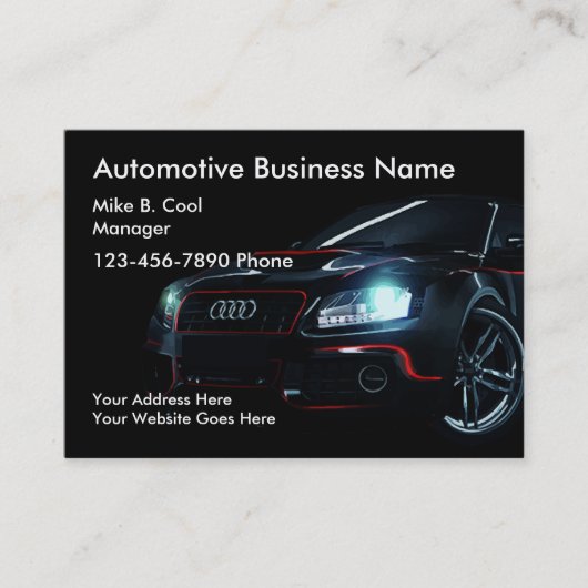 Cartes de visite des véhicules à moteur frais de (Devant)