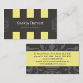 cartes de visite > design d'intérieur [jaune] (Devant / Derrière)