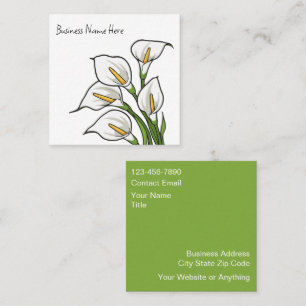 Cartes de visite design tendance avec lys calla