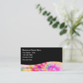 Cartes de visite design thème Tie Dye Rétro (Debout devant)
