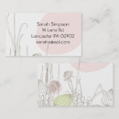 cartes de visite dessinés par fleur (Devant / Derrière)