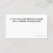 Cartes de visite détaillants automatiques (Dos)