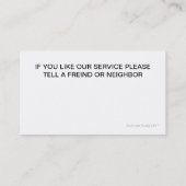 Cartes de visite détaillants automatiques (Dos)