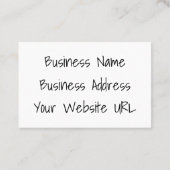 Cartes de visite - Détaillants Cartes de visite (Dos)