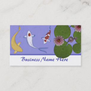 Cartes de visite d'étang à poissons de Koi