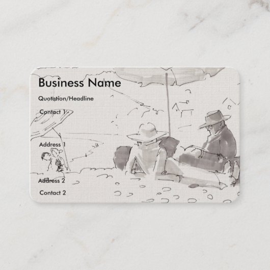 Cartes de visite détente à la plage (Devant)