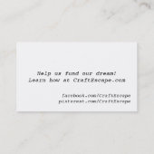 Cartes de visite d'évasion de métier (Dos)