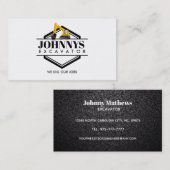 Cartes de visite d'excavateur personnalisables (Devant / Derrière)