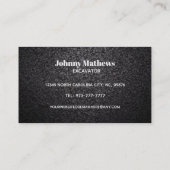 Cartes de visite d'excavateur personnalisables (Dos)