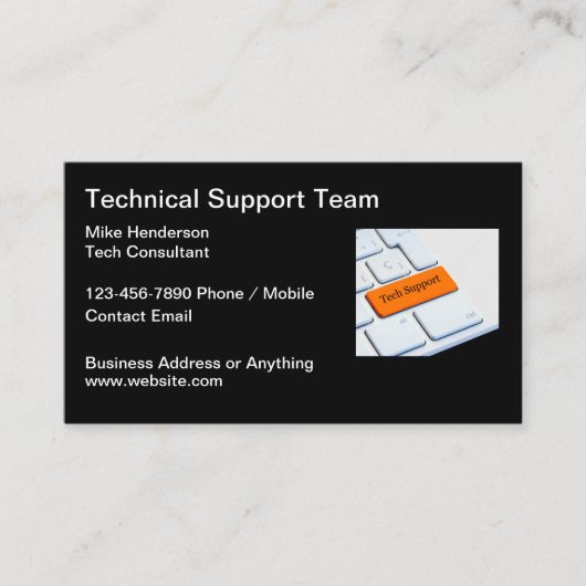 Cartes de visite d'expert en support technique (Devant)