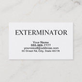 Cartes de visite d'exterminateur (cancrelat) (Dos)