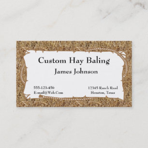 Cartes de visite d'impression de foin de ranch de