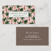 Cartes de visite d'impression de palmier (Devant / Derrière)