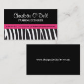 Cartes de visite d'impression de zèbre (Devant / Derrière)