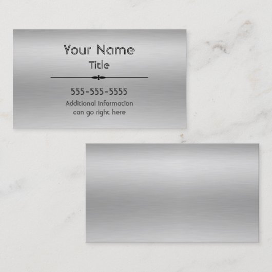 Cartes de visite d'impression en aluminium brossé (Devant / Derrière)