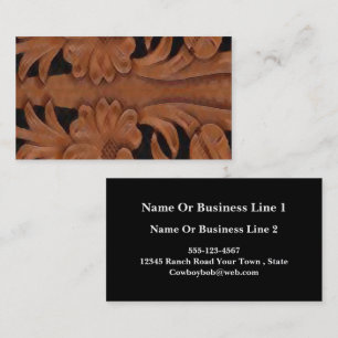 Cartes de visite D'Impression En Cuir Brown Et Noi