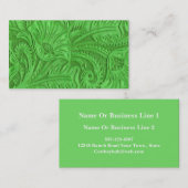 Cartes de visite d'impression en cuir vert (Devant / Derrière)