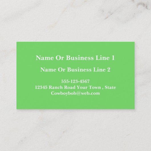 Cartes de visite d'impression en cuir vert (Dos)