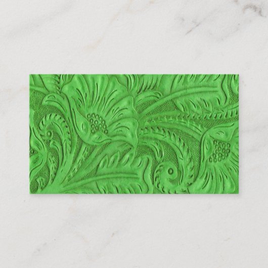 Cartes de visite d'impression en cuir vert (Devant)