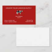 Cartes de visite d'industrie de bétail (Devant / Derrière)