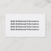 Cartes de visite d'infirmier autorisé (Dos)