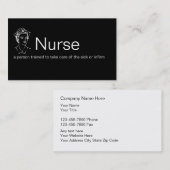 Cartes de visite d'infirmière (Devant / Derrière)