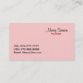 Cartes de visite d'infirmière (Dos)