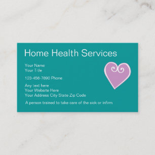 Cartes de visite d'infirmière à domicile