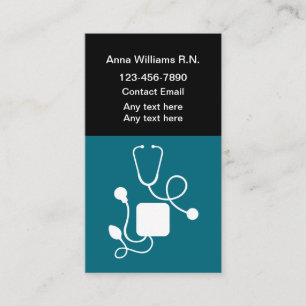 Cartes de visite d'infirmière autorisée médicale