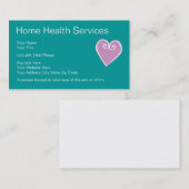 Cartes de visite d'infirmière de soins à domicile (Devant / Derrière)