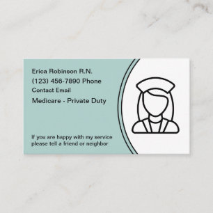 Cartes de visite d'infirmière diplômée médicale